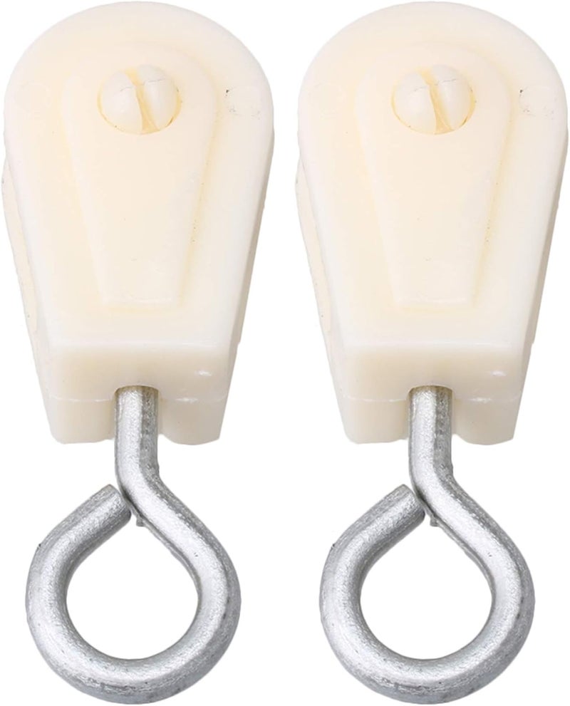 RDEXP White Lightweight Plastic 8mm Single Sheave Lift Pulley for Chicken Poultry Farms Pack of 10 - Image 2